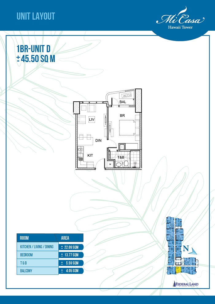 1 Bedroom CONDOMINIUM for Sale in Mi Casa Residences